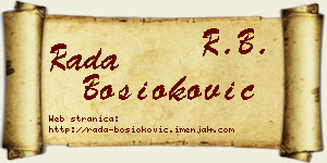 Rada Bosioković vizit kartica